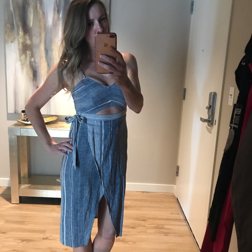 Express Denim Wrap/CutOut Dress